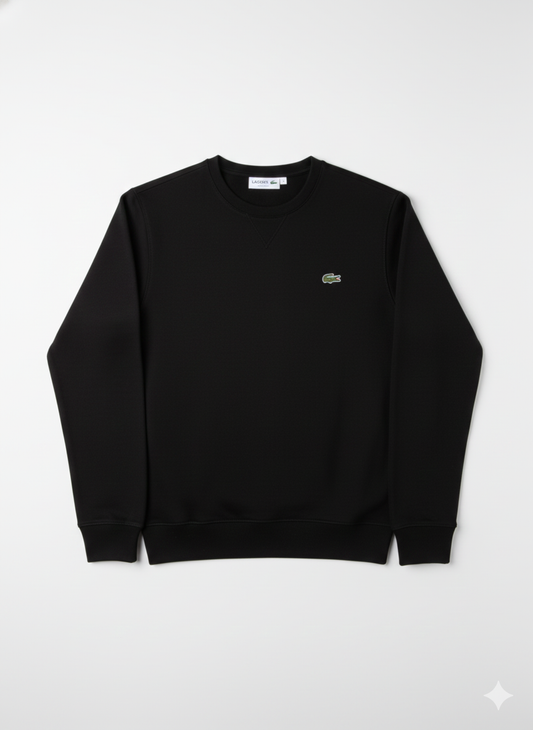 Poleron Lacoste Cuello Redondo Negro