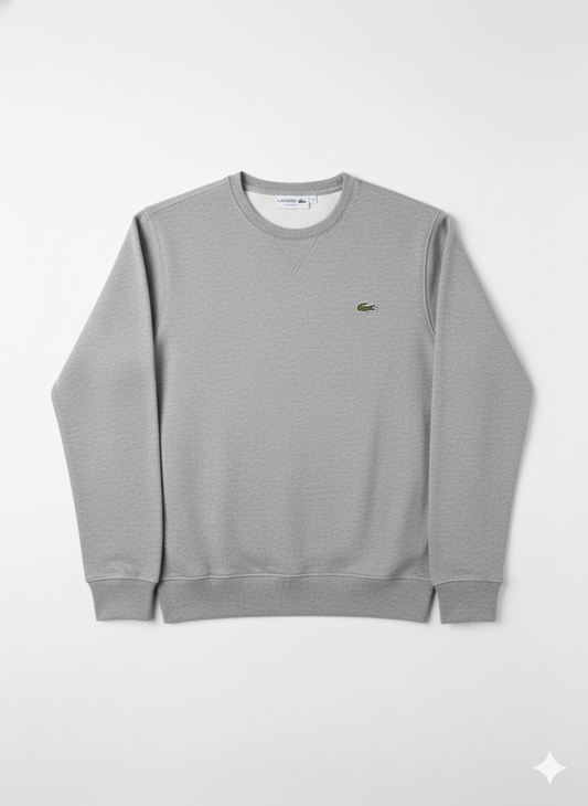 Poleron Lacoste Cuello Redondo Gris